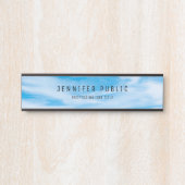 Blue Sky Clouds Modern Simple Elegant Sjabloon Deurbordje (Voorkant)