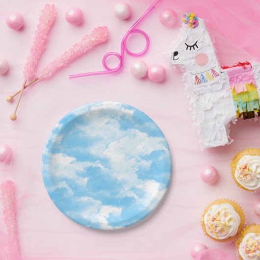 Blue Sky Clouds Papieren Bordje (Feest)