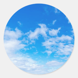 Blue Sky Clouds Patrooncadeautjes Ronde Sticker