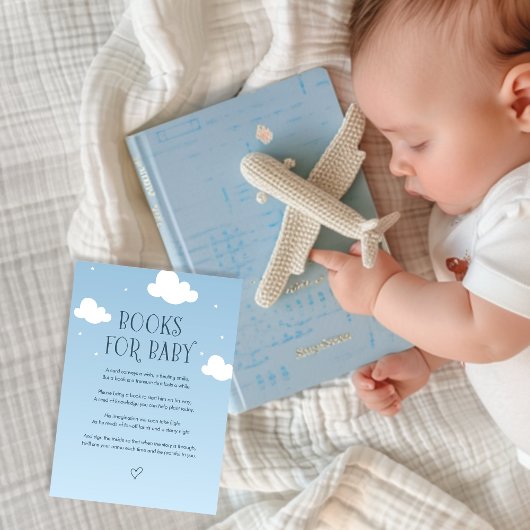 Blue Sky Clouds Stars Boeken voor Baby Informatiekaartje