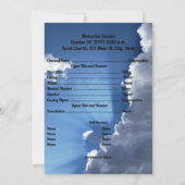 Blue Sky Clouds Sun Rays Fotoherdenkingsprogramma Kaart (Achterkant)