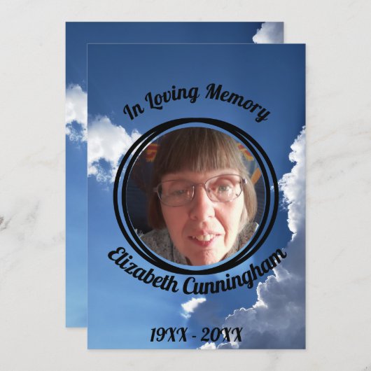 Blue Sky Clouds Sun Rays Geheugengedicht Fotouitno Kaart (Voorkant / Achterkant)