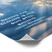 Blue Sky Clouds Sunlight Inspirerend Quote Poster (Hoek)