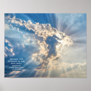 Blue Sky Clouds Sunlight Inspirerend Quote Poster