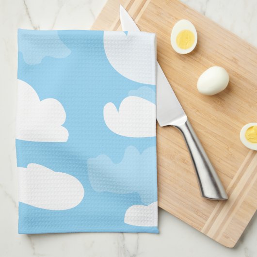 Blue Sky Clouds Theedoek (Quarter Fold)