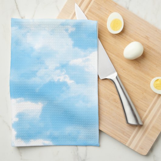 Blue Sky Clouds Theedoek (Quarter Fold)