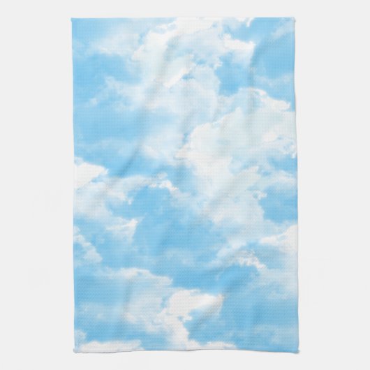 Blue Sky Clouds Theedoek (Verticaal)