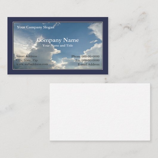 Blue Sky Clouds-Visitekaartje Visitekaartje (Voorkant / Achterkant)