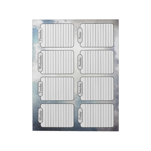 Blue Sky & Clouds Weekplanner Scheur weg Notitieblok (Linkerzijde)