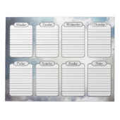 Blue Sky & Clouds Weekplanner Scheur weg Notitieblok (Voorkant)