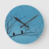 Blue Sky Crows Ronde Klok (Voorkant)
