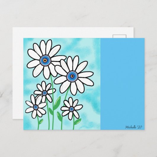 Blue Sky Daisies Briefkaart (Voorkant / Achterkant)