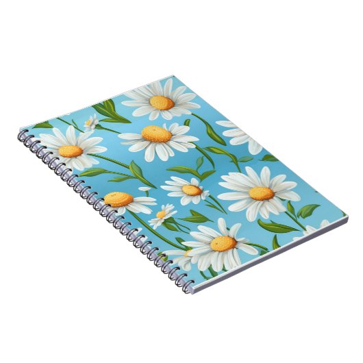 Blue Sky Daisy Spiral Notebook Notitieboek (Rechterzijde)
