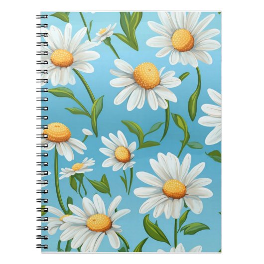Blue Sky Daisy Spiral Notebook Notitieboek (Voorkant)
