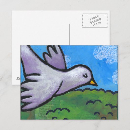 Blue Sky Dove Briefkaart (Voorkant / Achterkant)