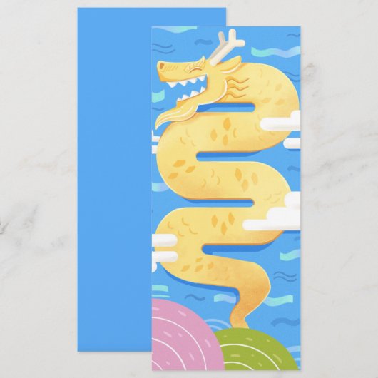 Blue Sky Dragon - Funky Cute Kaart (Voorkant / Achterkant)