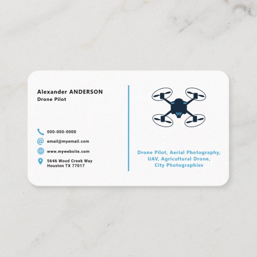 Blue Sky - Drone Pilot Visitekaartje (Achterkant)