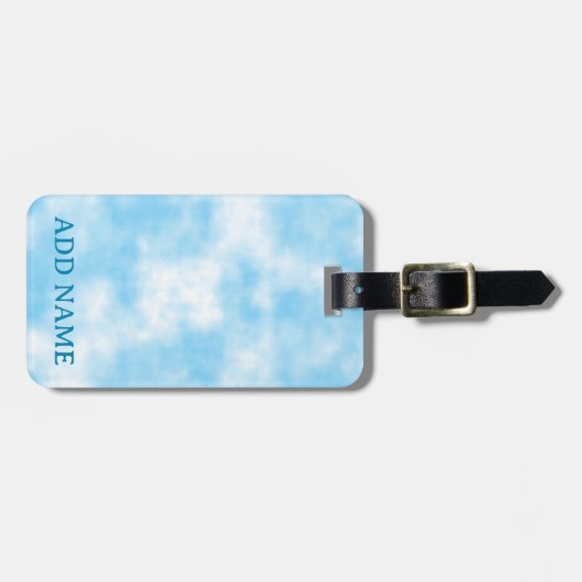 Blue Sky en Cloud Art Custom Bagagelabel (Voorkant horizontaal)
