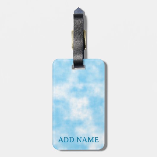 Blue Sky en Cloud Art Custom Bagagelabel (Achterkant verticaal)