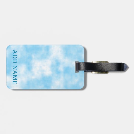 Blue Sky en Cloud Art Custom Bagagelabel (Achterkant horizontaal)