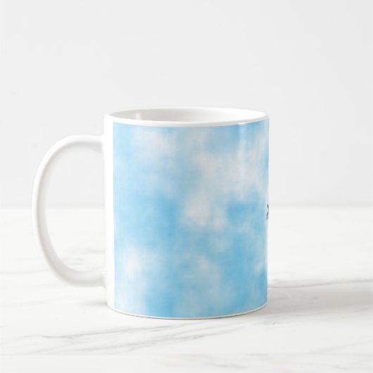 Blue Sky en Cloud Art Custom Koffiemok (Links)