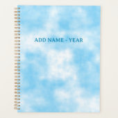 Blue Sky en Cloud Art Custom Name Jaar Planner (Voorkant)