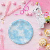 Blue Sky en Cloud Art Custom Papieren Bordje (Feest)