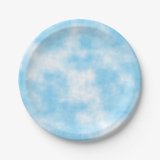 Blue Sky en Cloud Art Custom Papieren Bordje (Voorkant)