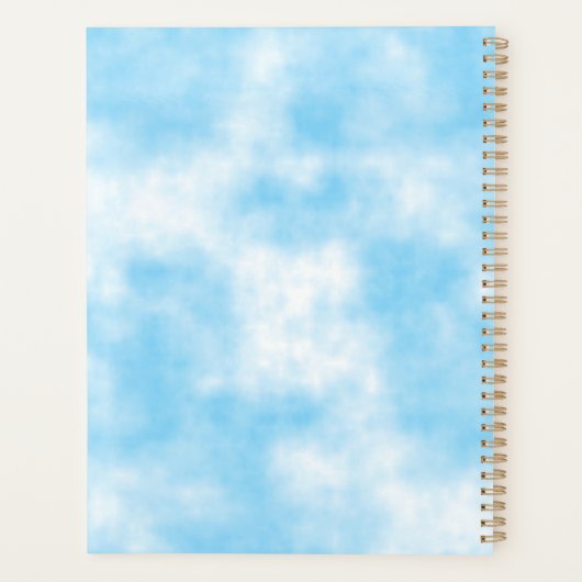 Blue Sky en Cloud Art Custom Planner (Achterkant)