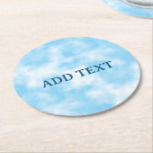 Blue Sky en Cloud Art Custom Ronde Kartonnen Onderzetter (Gebogen)