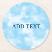 Blue Sky en Cloud Art Custom Ronde Kartonnen Onderzetter (Voorkant)