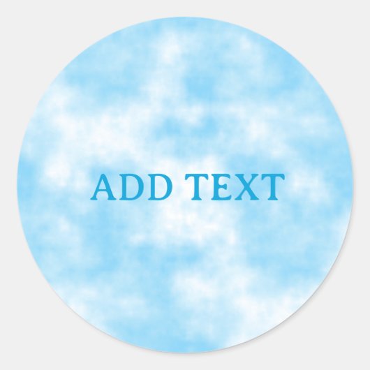 Blue Sky en Cloud Art Custom Ronde Sticker (Voorkant)