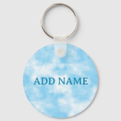 Blue Sky en Cloud Art Custom Sleutelhanger (Voorkant)