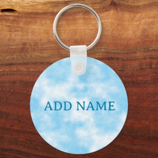 Blue Sky en Cloud Art Custom Sleutelhanger (Achterkant)
