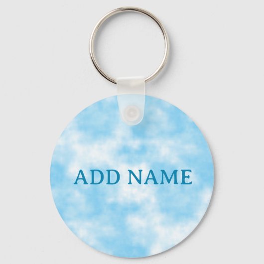 Blue Sky en Cloud Art Custom Sleutelhanger (Achterkant)