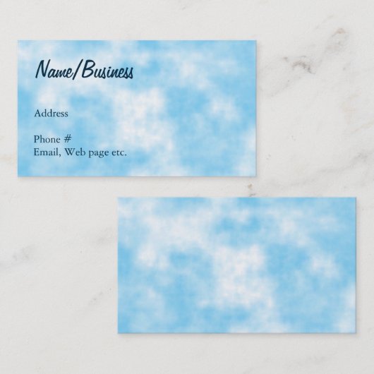 Blue Sky en Cloud Art Custom Visitekaartje (Voorkant / Achterkant)