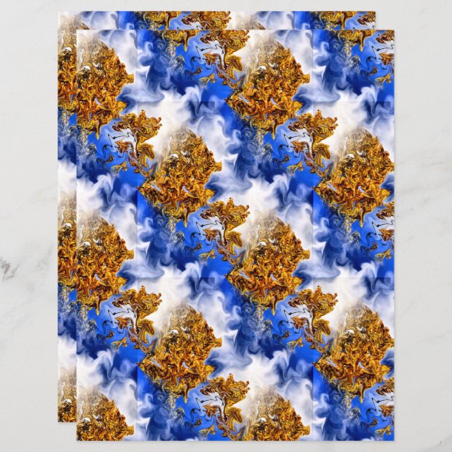 Blue Sky en Clouds Abstract Art Pattern-diagram (Voorkant / Achterkant)