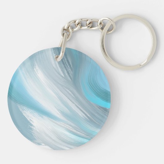 Blue Sky en Clouds Abstract Sleutelhanger (Achterkant)