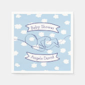 Blue Sky en Clouds Boy Baby shower Servet (Voorkant)
