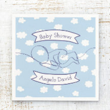 Blue Sky en Clouds Boy Baby shower