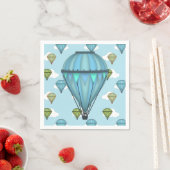Blue Sky en Clouds Hot Air Balloon Paper Napkins Servet (Insitu)