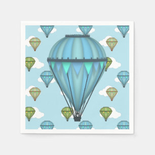Blue Sky en Clouds Hot Air Balloon Paper Napkins Servet
