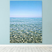 Blue Sky en mooie Calm Zee Canvas Print (Insitu (Houten vloer))