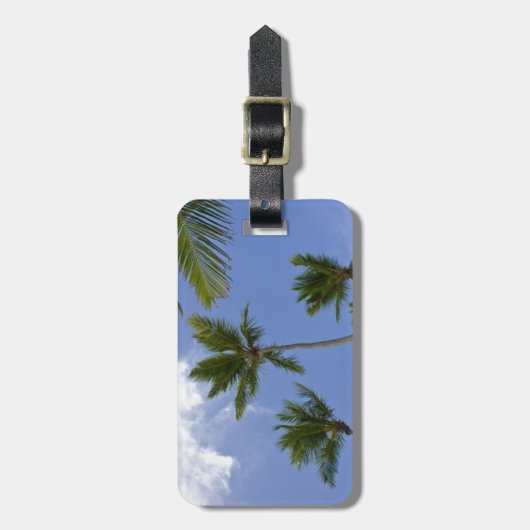 Blue Sky en Palm Trees Bagagelabel (Voorkant verticaal)