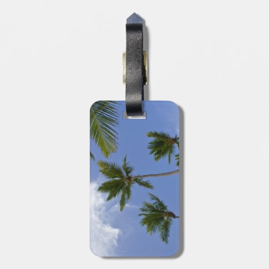 Blue Sky en Palm Trees Bagagelabel (Achterkant verticaal)