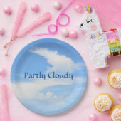 Blue Sky en White Cloud Papieren Bordje (Feest)