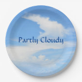 Blue Sky en White Cloud Papieren Bordje (Voorkant)