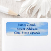 Blue Sky en White Cloud Return-adres Etiket (Insitu)