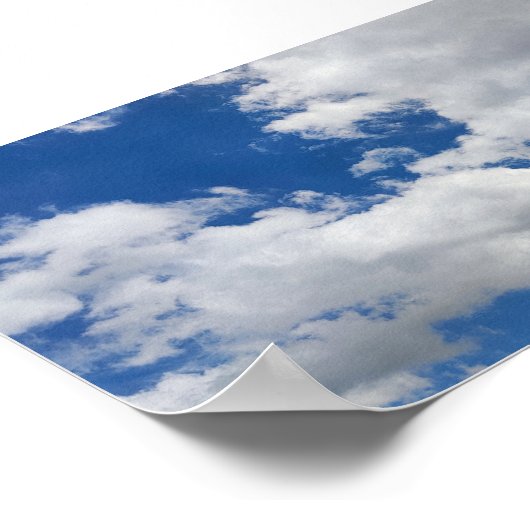 Blue Sky en White Clouds Heavenly Poster (Hoek)