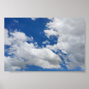 Blue Sky en White Clouds Heavenly Poster